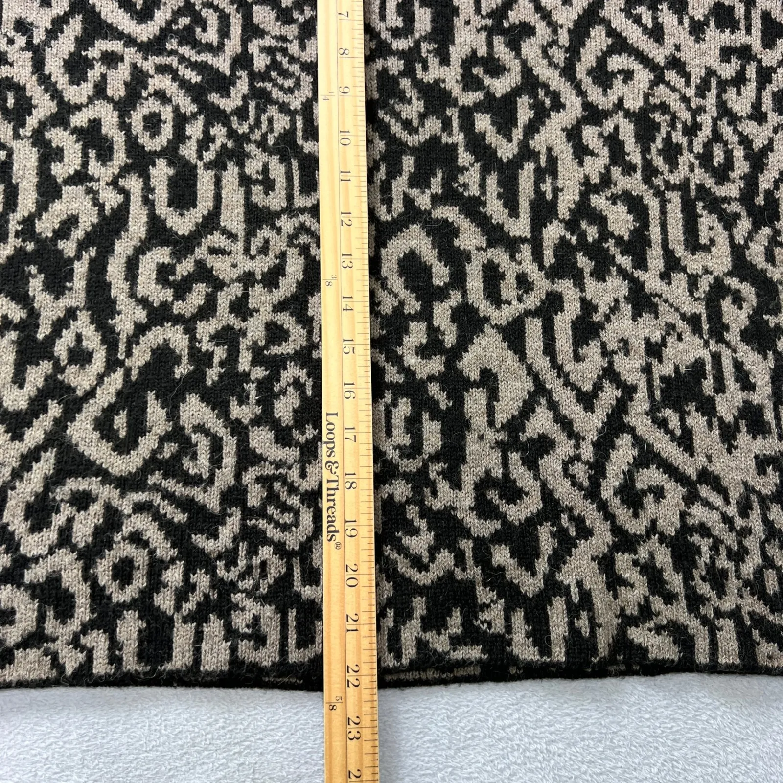 IRO Paris Bella Alpaca Wool Sweater Beige‎ Black Animal Jacquard Knit Boxy Small - Image 7