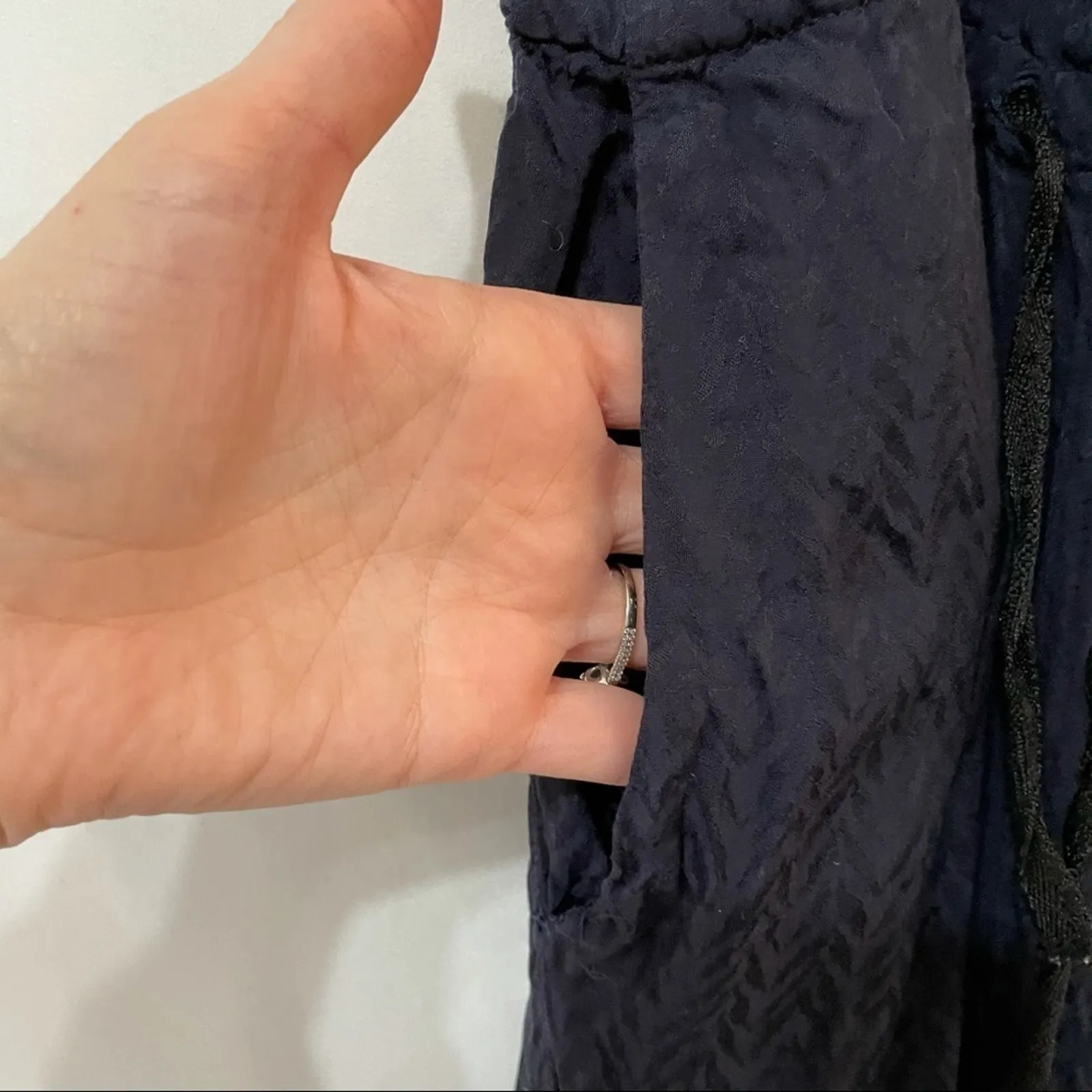 Zara Blue Sleeveless Button Cinch Waist Jumpsuit Womens M Pocket Casual Spring - Image 4