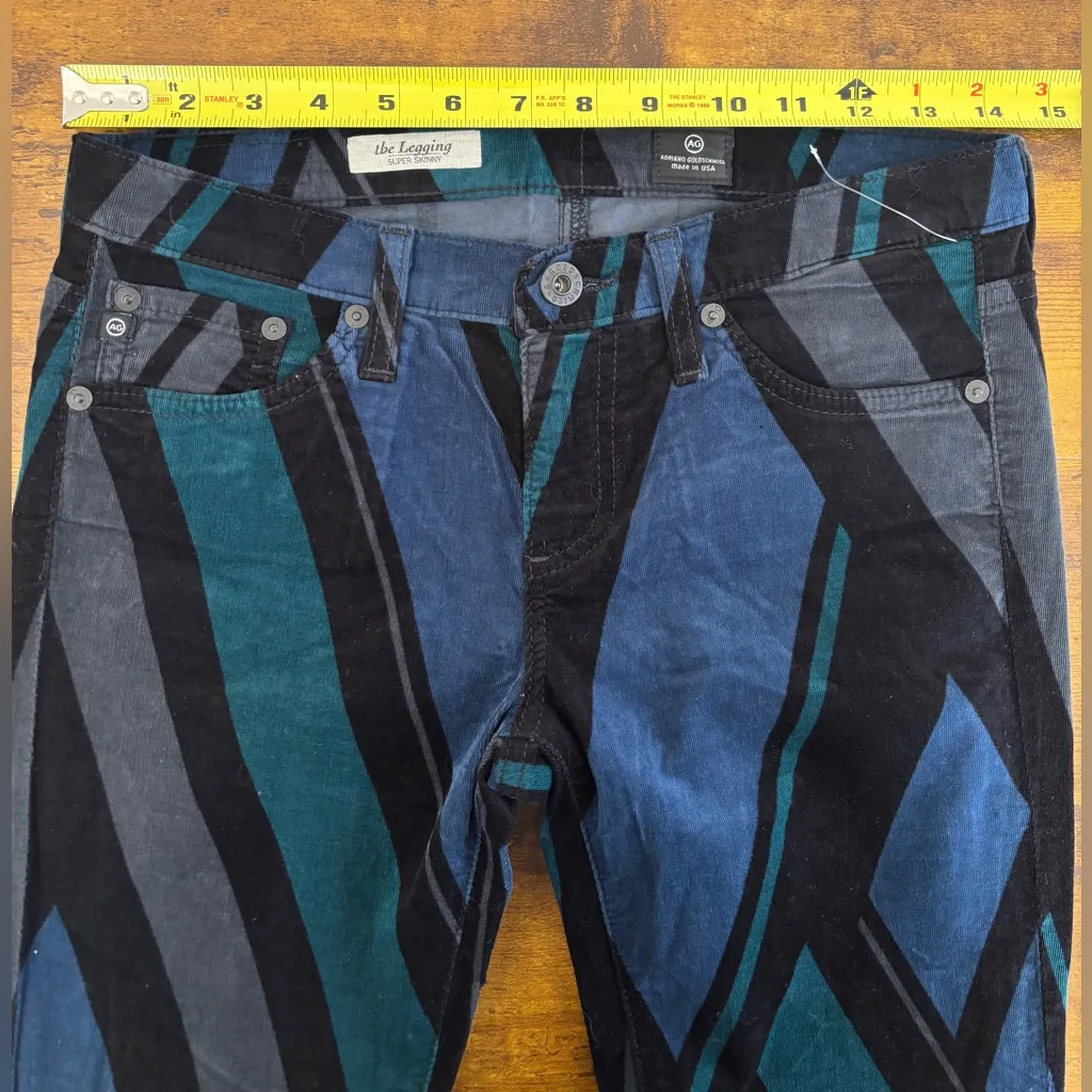 NWOT Ag Adriano Goldschmied Women's 27R Skinny Corduroy Pants in Blue and Black - Image 6