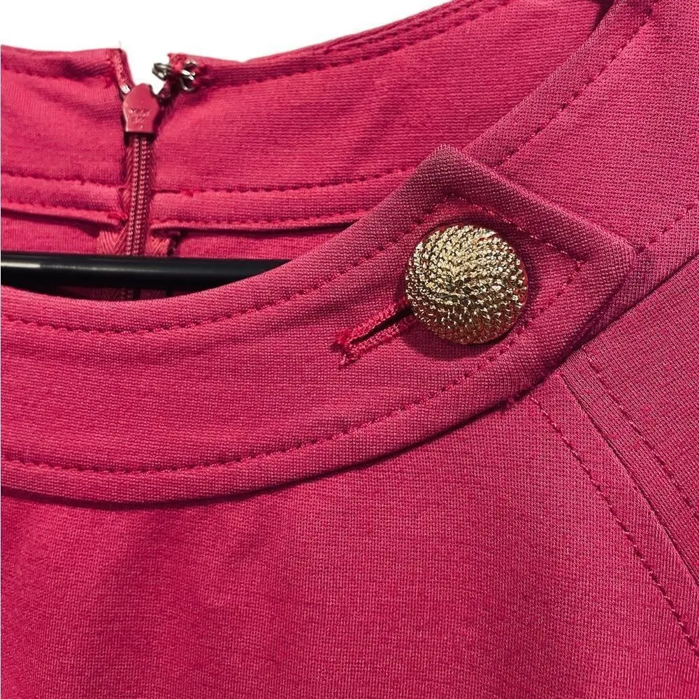 Talbots Pink 3/4 Sleeve Business Casual Stretch Knee Length Dress - Image 2