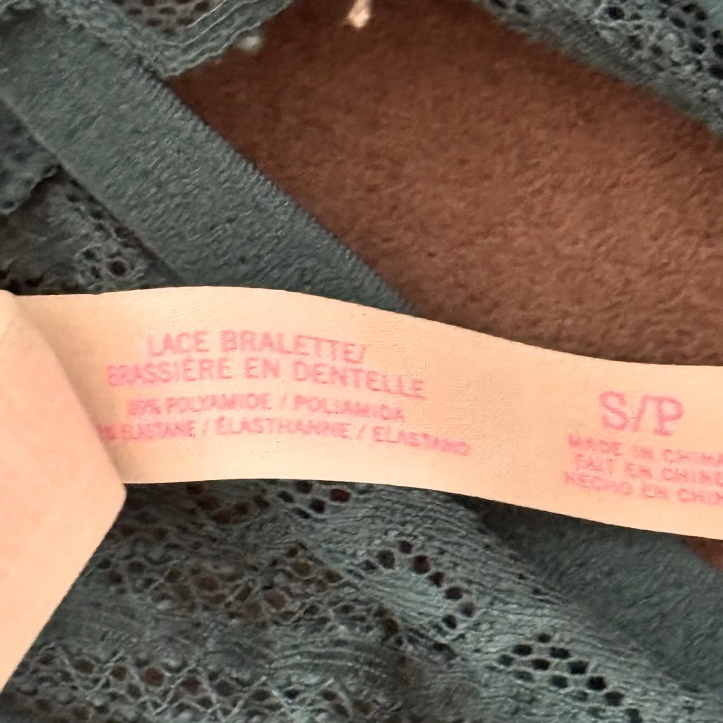 Victoria's Secret PINK Teal Lace Strappy Push-up Bralette - Image 9