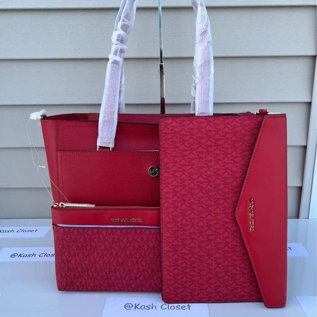 Flame Red Maisie 3 In 1 Tote Large Leather Bag - Image 2