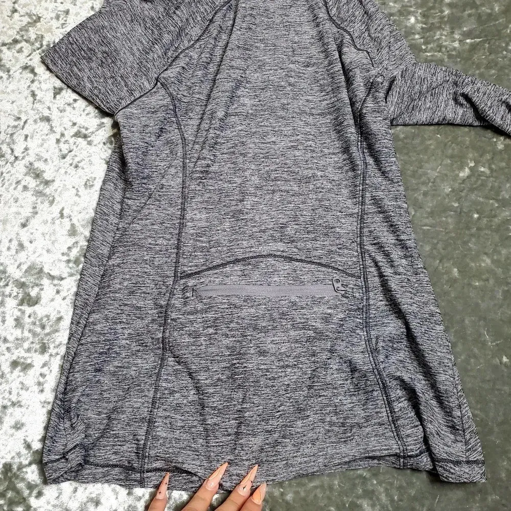 Athleta Pacifica Crosscurrent Zip Up Ruched Hoodie in Grey Space Dye - Image 7