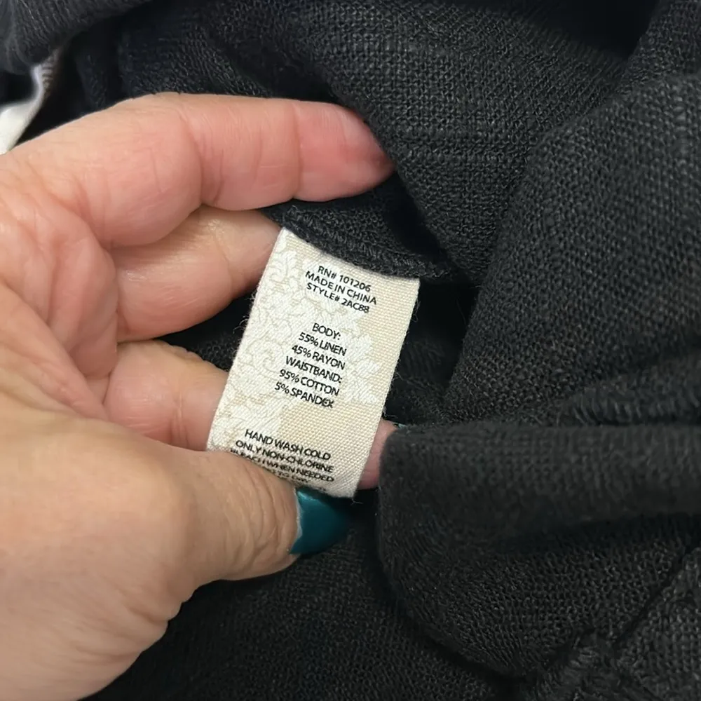 Soft Surroundings Black Linen Blend Cargo Pants - Image 11