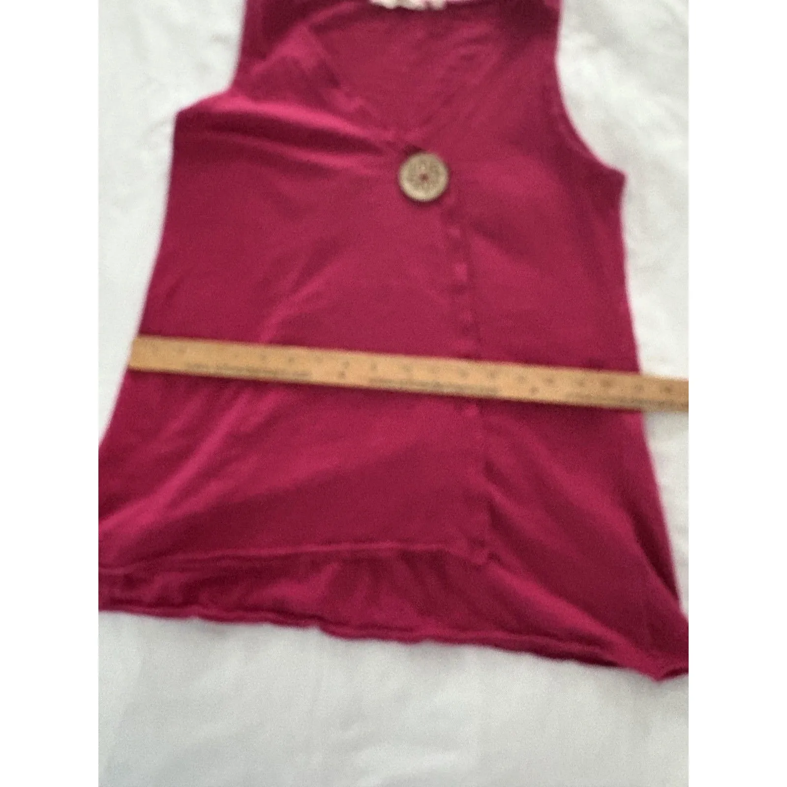 Soft Surroundings Tank Top S Raspberry Asymmetrical Button Accent Beach Minimal - Image 10
