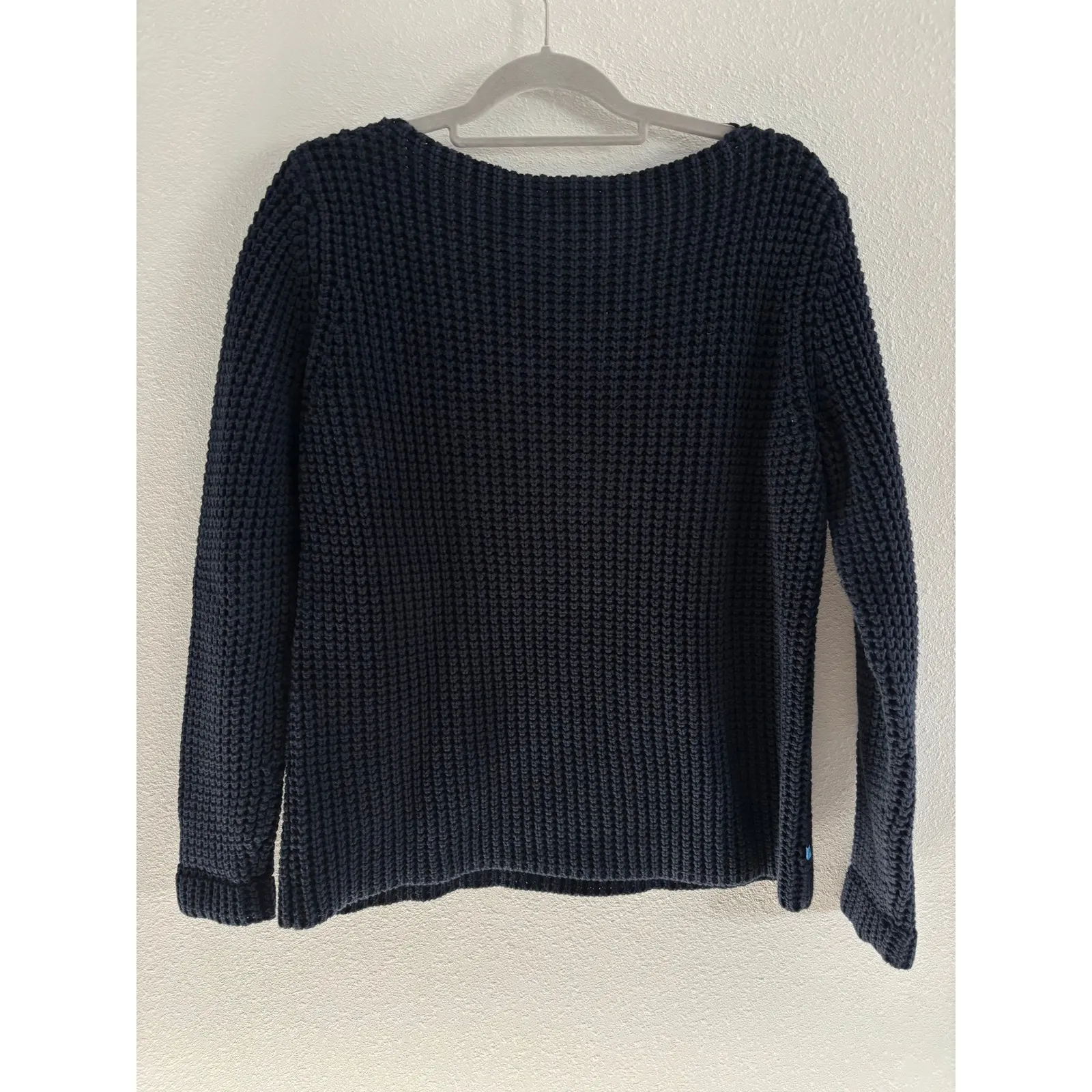 Lauren Ralph Lauren Chunky Knit Sweater Women Medium Blue Cotton Nautical Preppy - Image 2