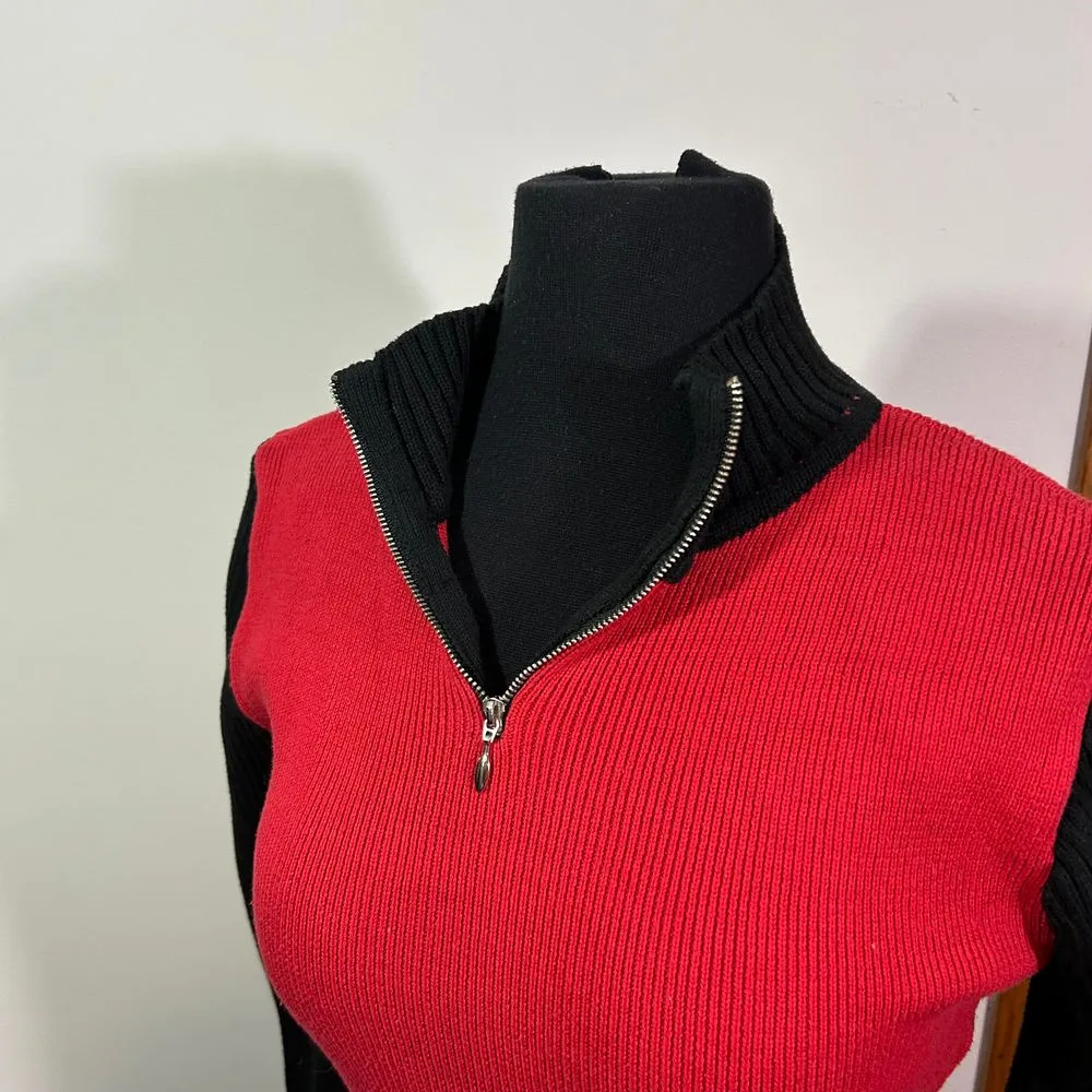 Vintage Gap Fitted Ribbed Quarter Zip‎ Pull Over Sweater Womens Large - Image 3