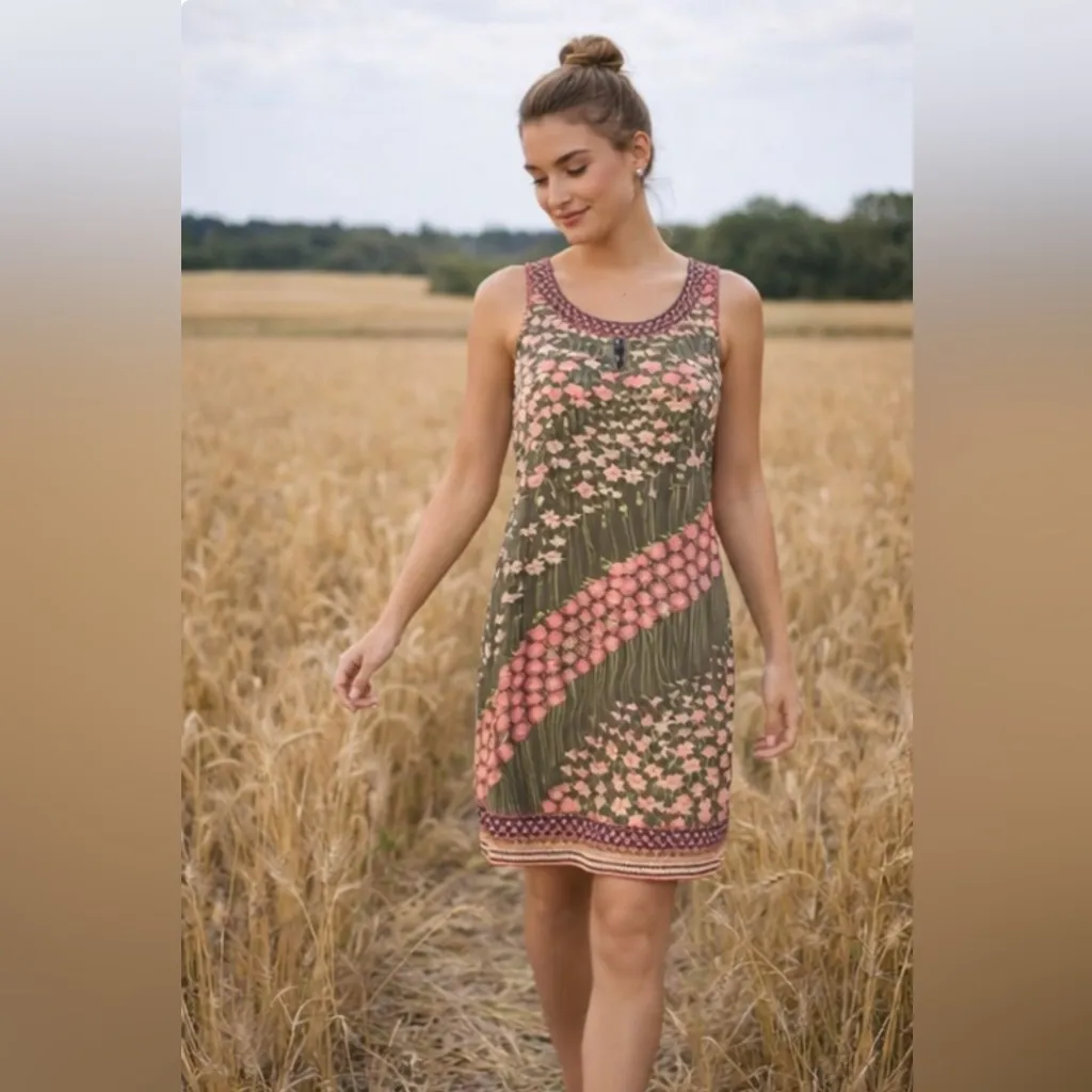 Free People Pretty Young Thing Patchwork Shift Lined Dress Size 4 - Image 4