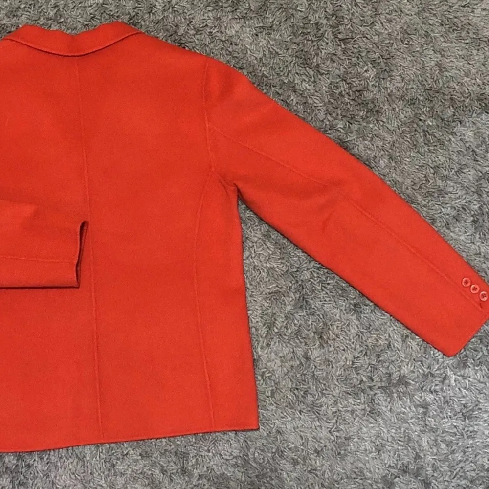 Pendleton Holiday Red Orange Wool Blazer 3-Button Jacket Women’s Size medium - Image 4