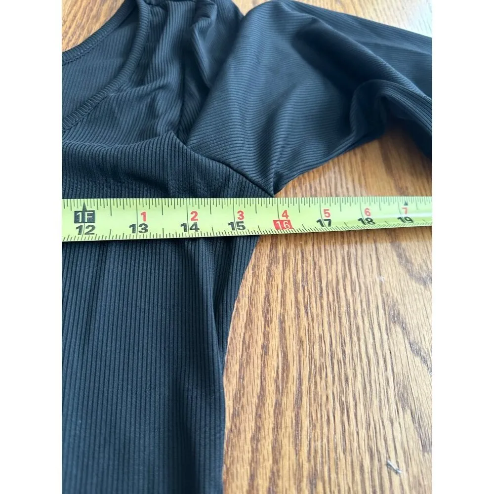 Women's Black Long-Sleeve Scoop Neck Top Closet Staple layering top office - Image 11