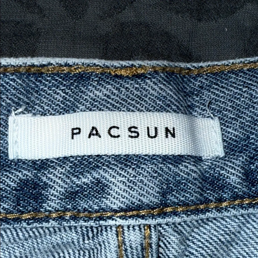PACSUN size 27 ultra high rise slim fit button up jeans butterfly design - Image 10