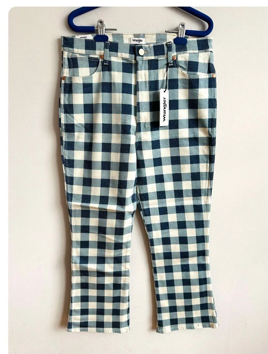 ★ NWT -  Picnic Blue Plaid Crop Jeans ★ - Image 2