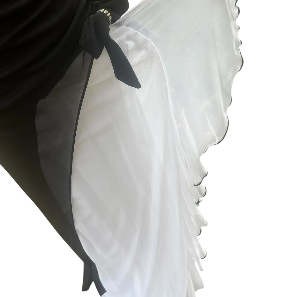 Vintage 90's Y2K Black & White Gown Sweetheart Neckline - Image 8