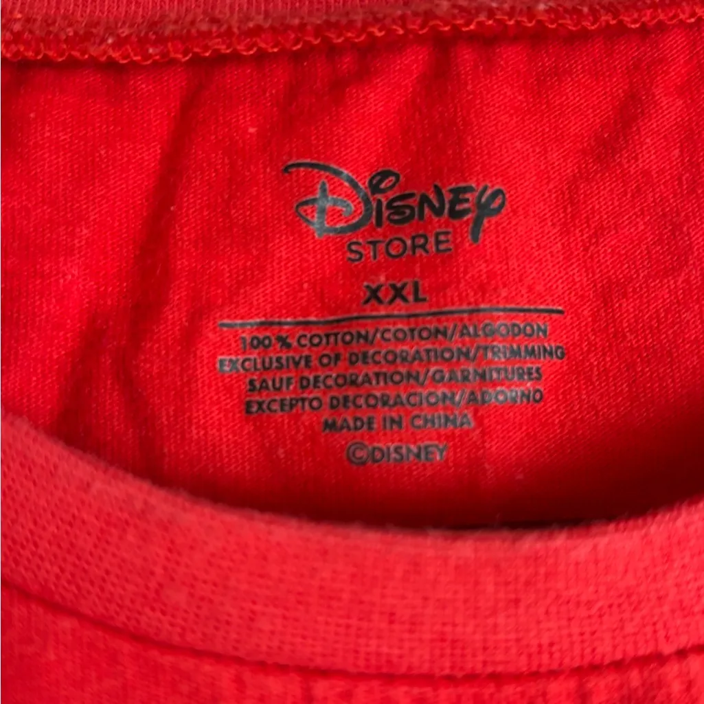Disney Store Plus Size Magic Around The World Casual Red Short Sleeve Tee Sz XXL - Image 4