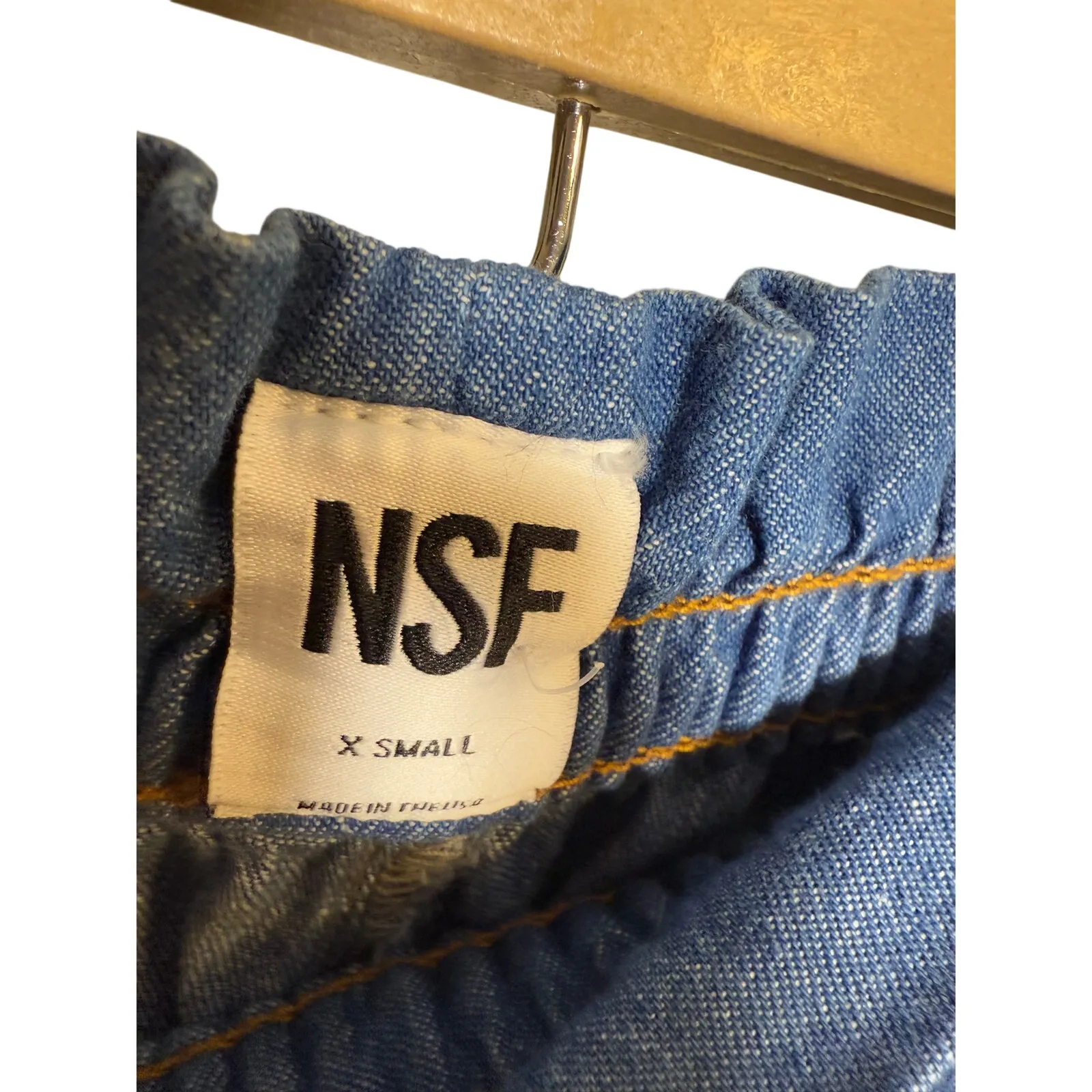 NSF Shailey Paperbag Waist Chambray Pants Women’s Size XS Blue - Image 6