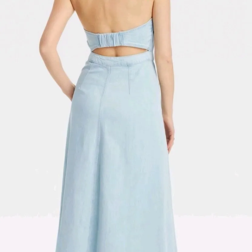 Women's Halter Neck Denim Maxi Dress - Universal
Thread™ Blue 14 - Image 3