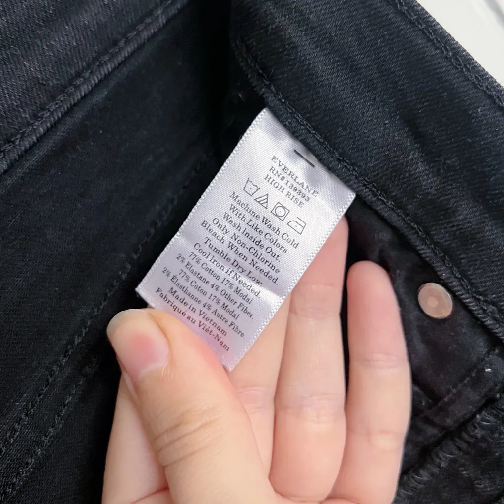 Everlane • 27 TALL The High Rise Skinny Jean black stretch denim ankle classic - Image 8