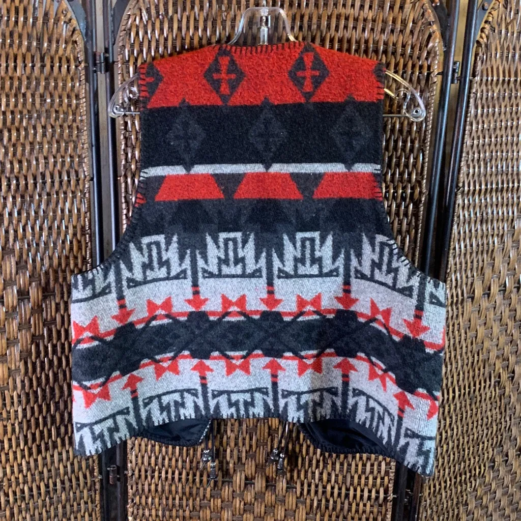 Vintage Rhonda Stark Southwest Print Vest Size L Red Size L - Image 4