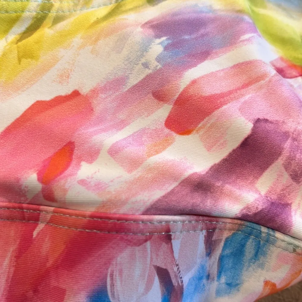 Time And Tru Art Deco Pastel Multicolored Swimwear Bikini Top Sz M NWT - Image 8