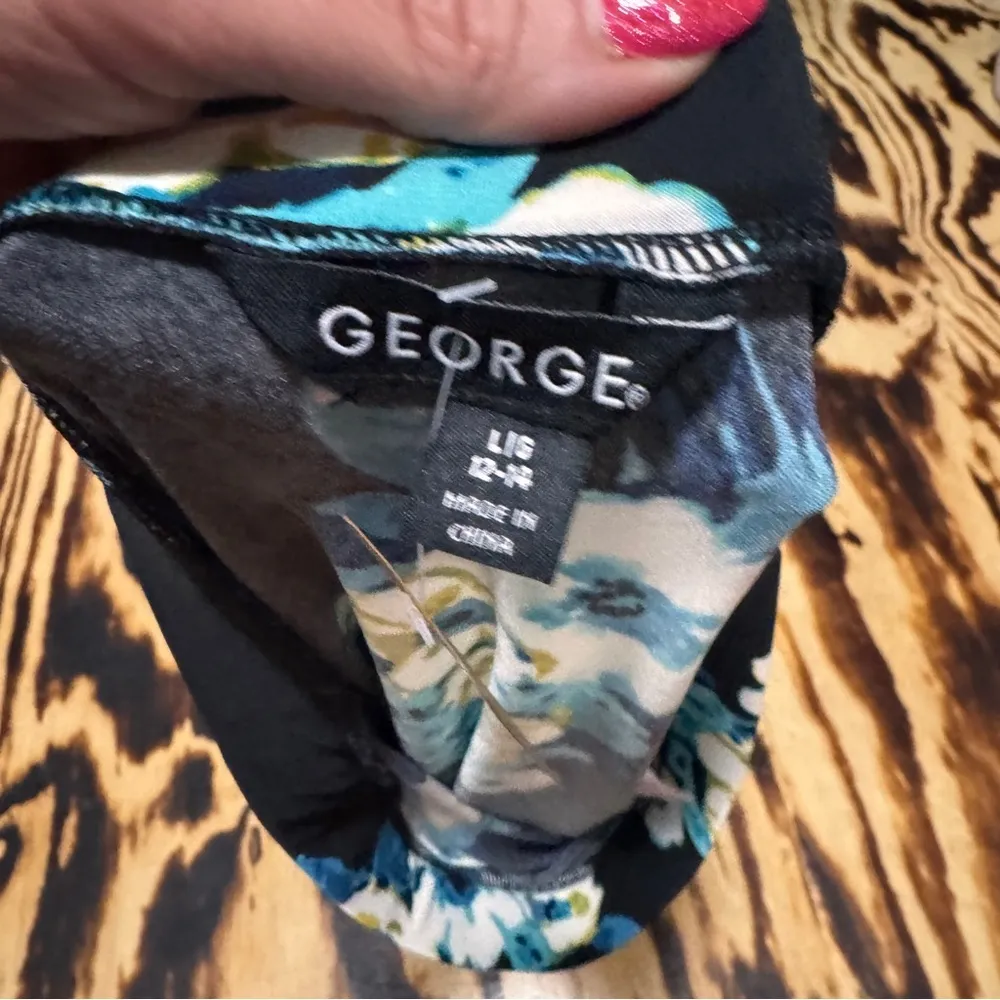 George Blue Pleated Skater Midi Skirt Cocktail‎ Size undefined - Image 2