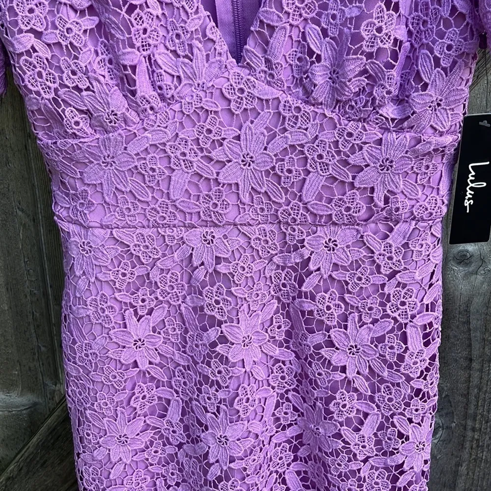 NWT Lulus Sweetie Lavender Lace Dress Size XS - Image 6