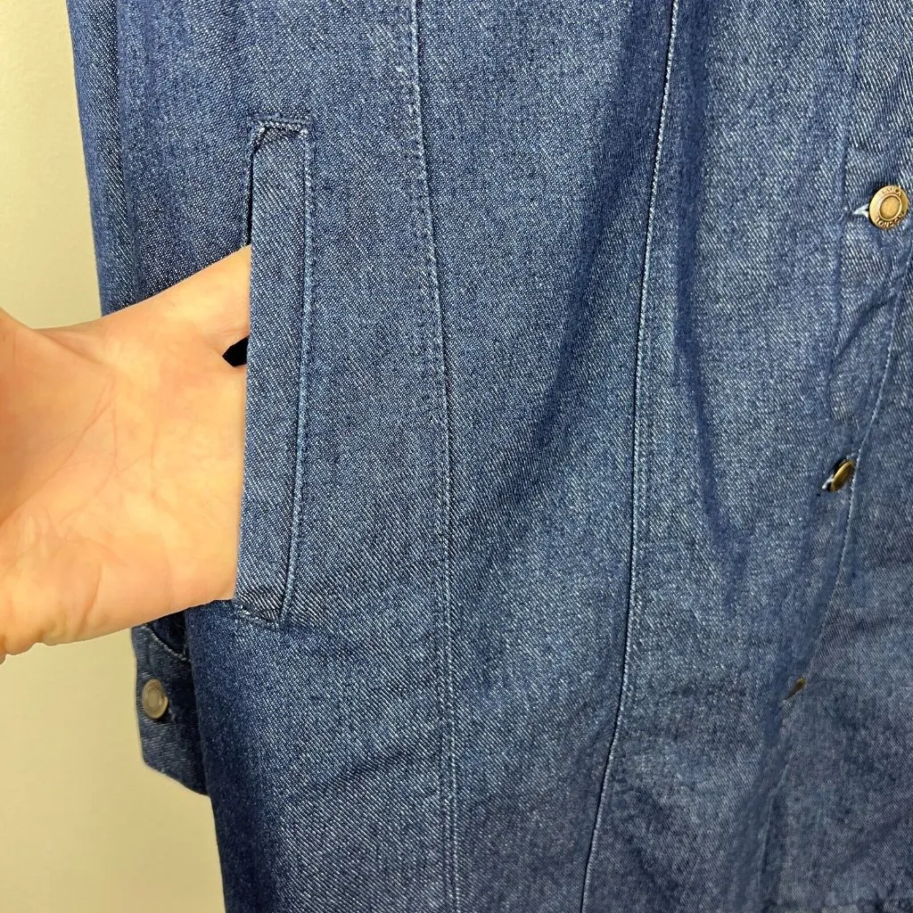 Jessica London Jean Jacket Womens‎ 28W Blue Dark Wash Denim Cotton Longline Plus - Image 6