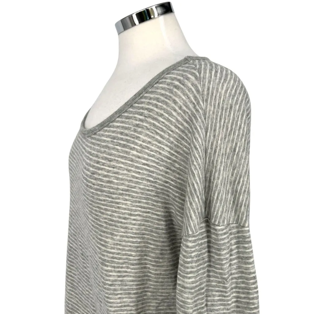 James Perse Striped Relaxed Fit Tunic Top Gray White Size XL 4 - Image 3