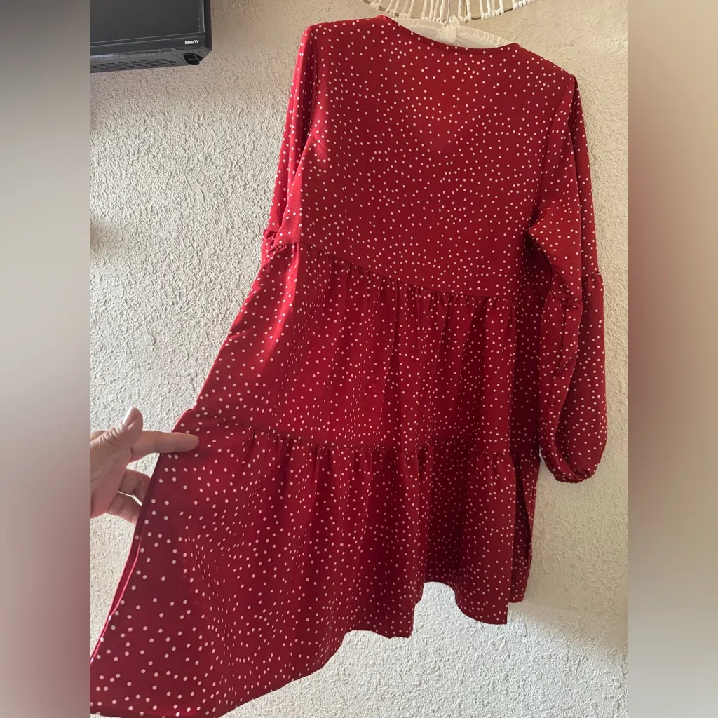 Stylish Red Polka Dot Top Size M - Image 4