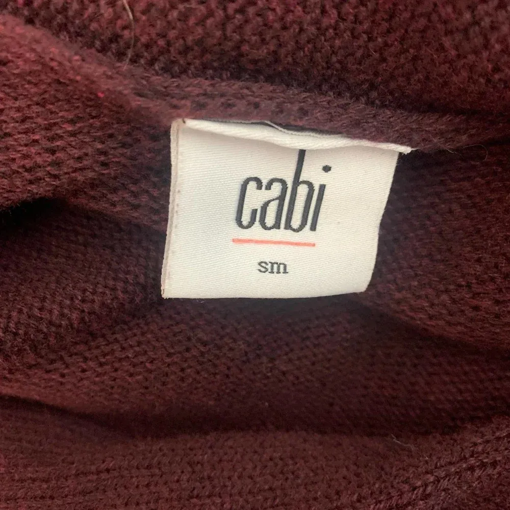 CAbi Port‎ Wine Fringe Wrap Cardigan Sweater - Image 12
