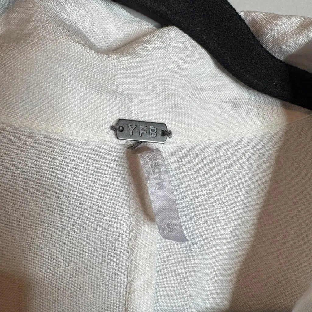 Young, Fabulous & Broke white linen blend long sleeve utility jumpsuit - Image 3