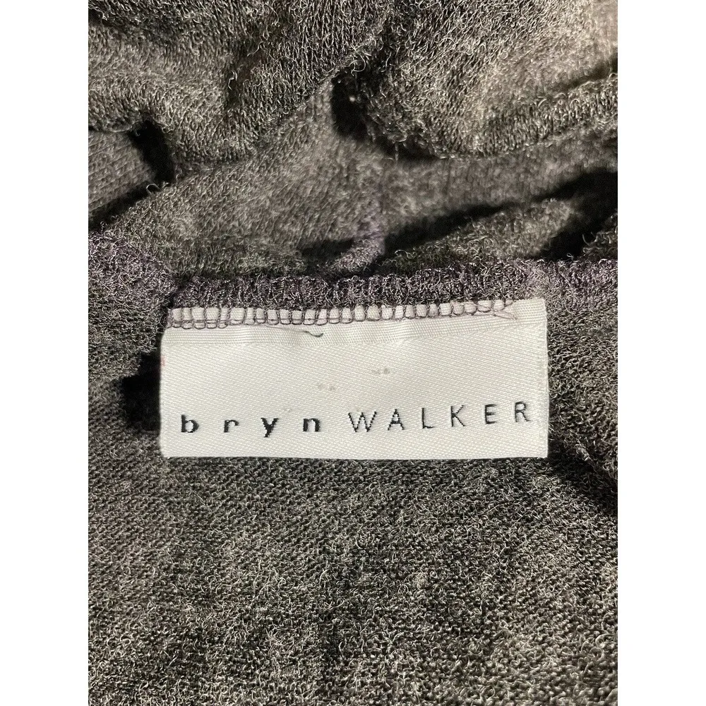 Bryn Walker Top Cowl Neck Size Small Asymmetric Hem Soft Knit Lagenlook Brown - Image 6