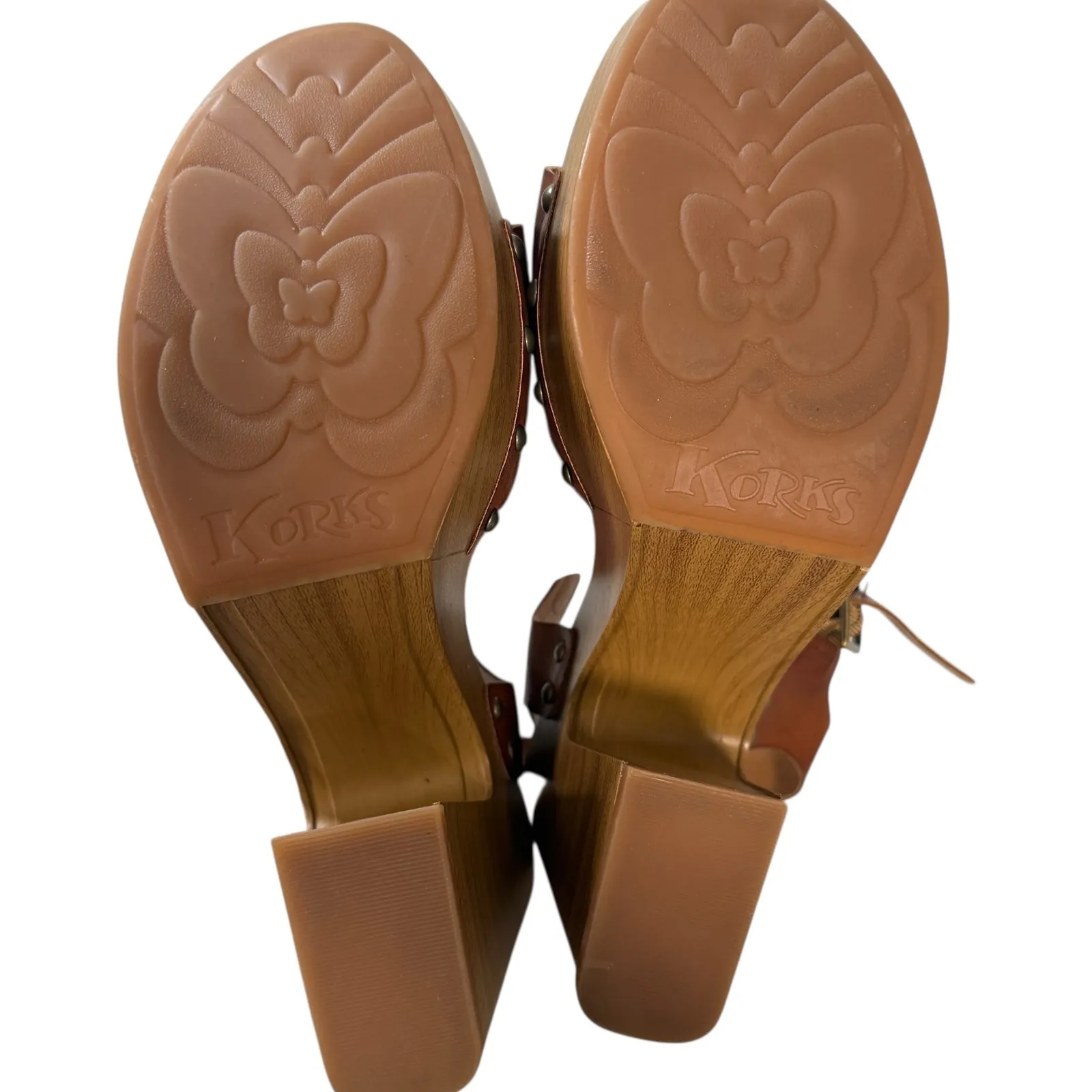 Korks Ease Desiree Slingback Sandal Brown Studded Brown Cork Wedge Platform 11M Size 11 - Image 2