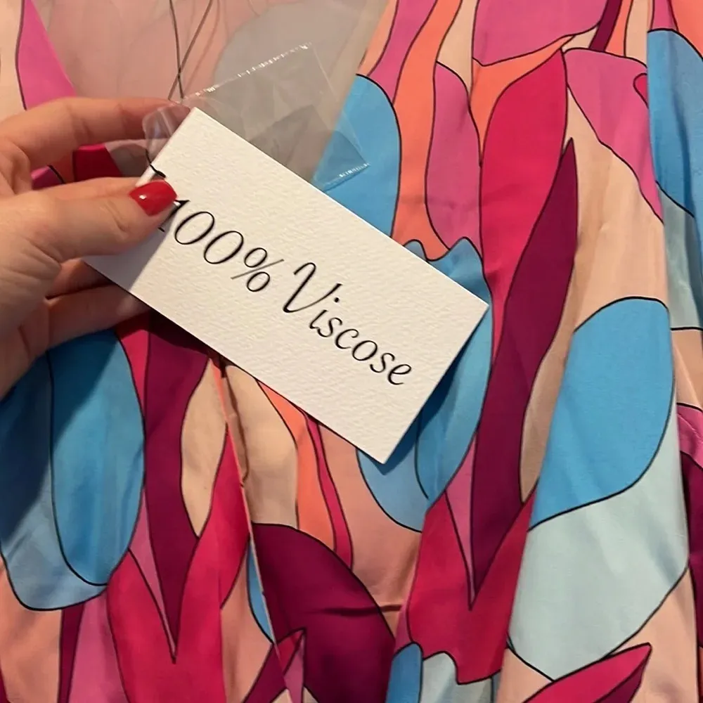 Marciano by Guess Bold Bloom Wrap Dress Multicolor wedding guest cocktail dress - Image 10