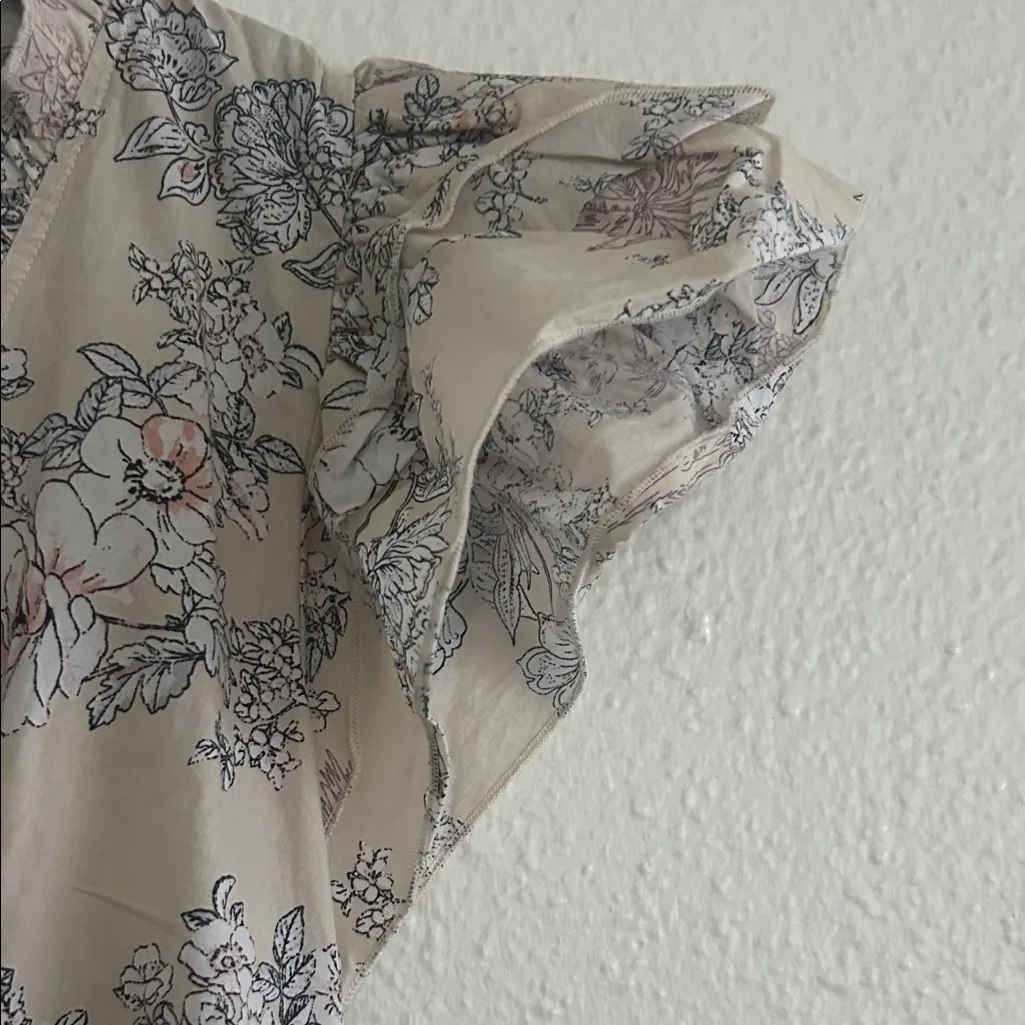 Moon River Cream Floral Midi Dress - Image 5