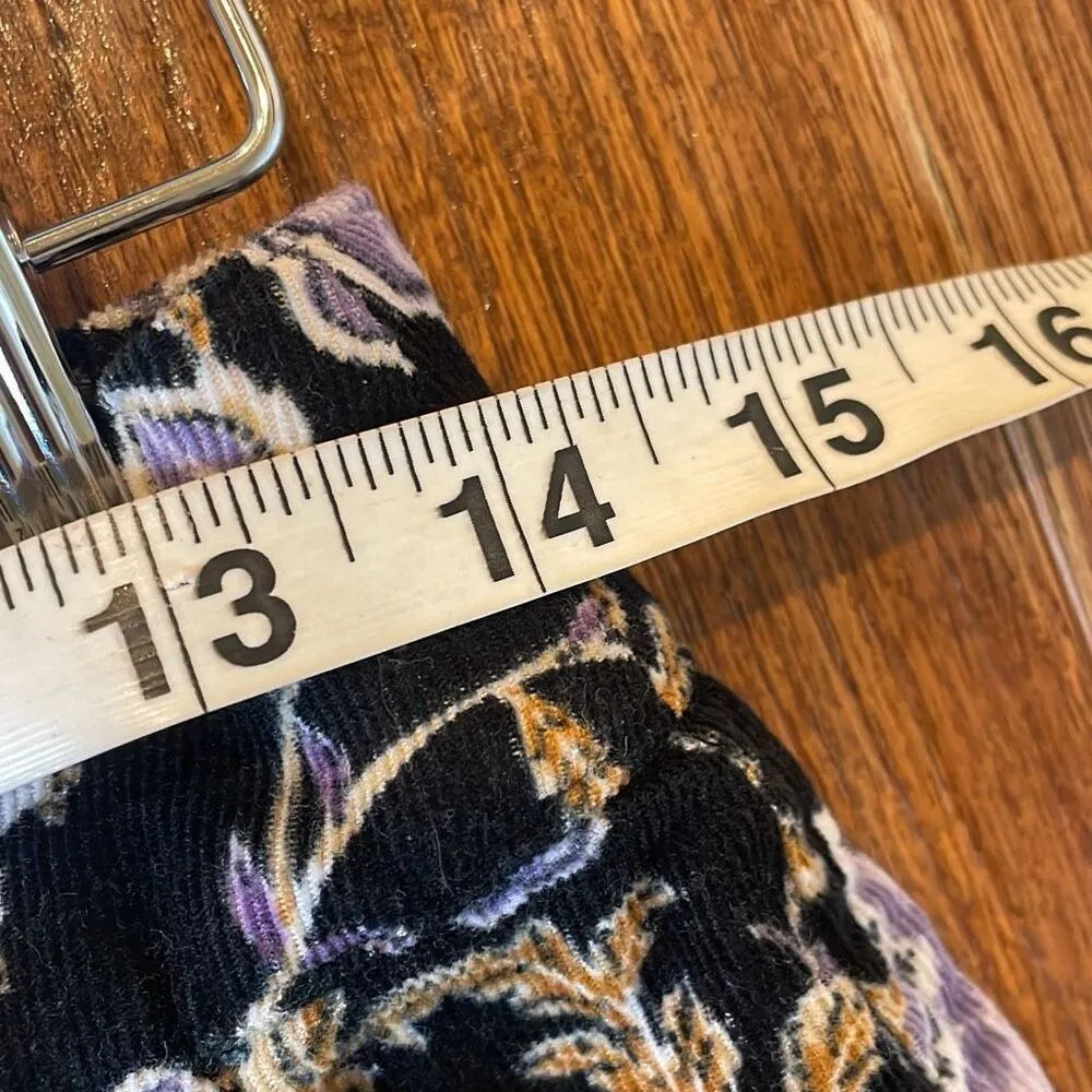 Garnet Hill purple floral corduroy wide leg pant size 4 - Image 10