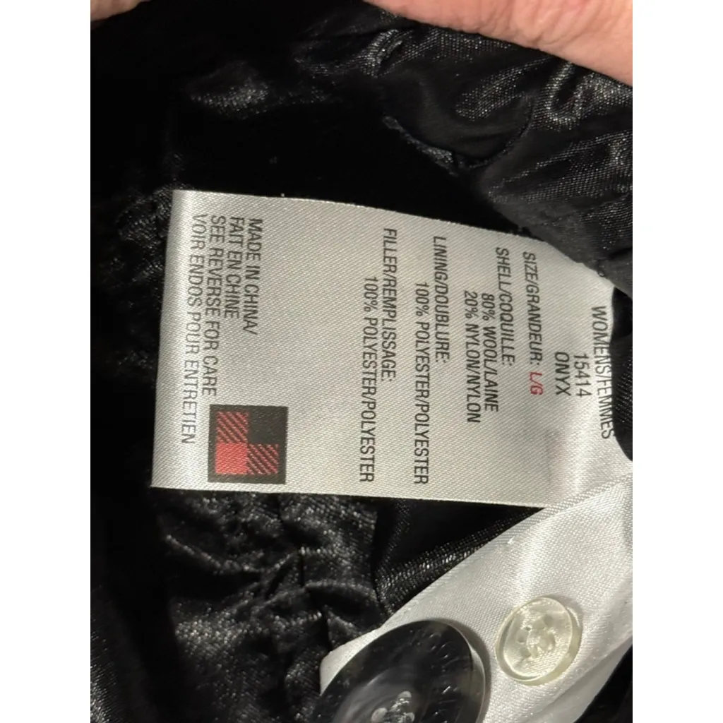 Women's Woolrich Gray Pea Coat L - Image 3