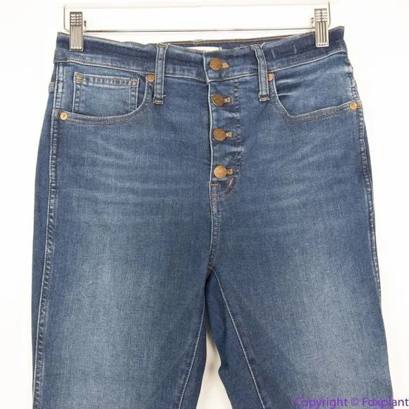 NEW Madewell High‎ Rise Button Front Skinny Jeans In Daventry wash, 28 - Image 5