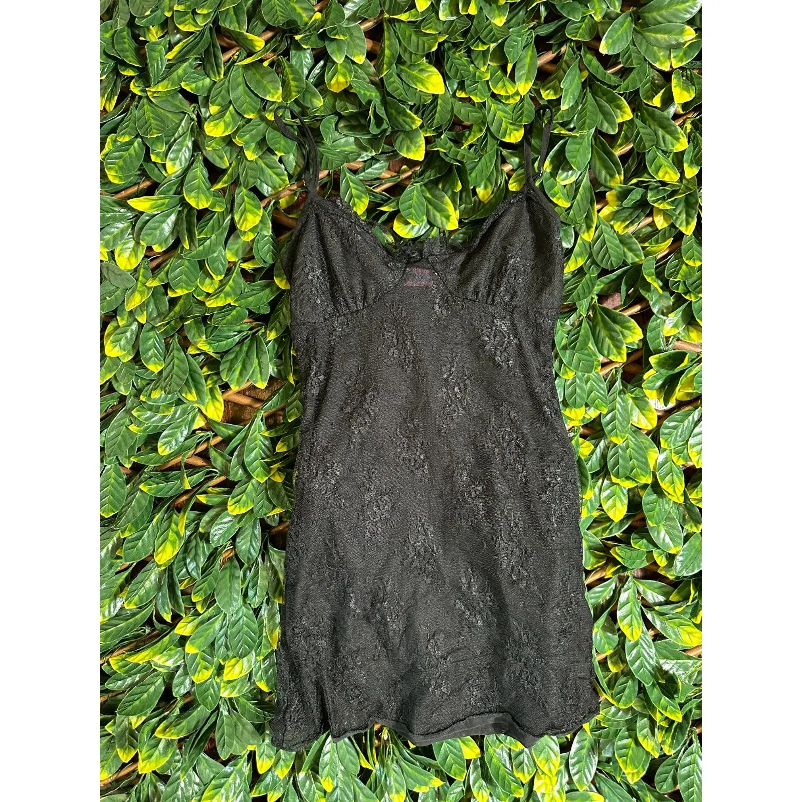 Edikted  Black Lace Semi Sheer Cami Top Size Medium - Image 3