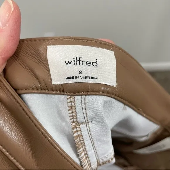 Aritzia Wilfred Melina High Waisted Vegan Leather Pants in Constant Camel Size 8 - Image 4