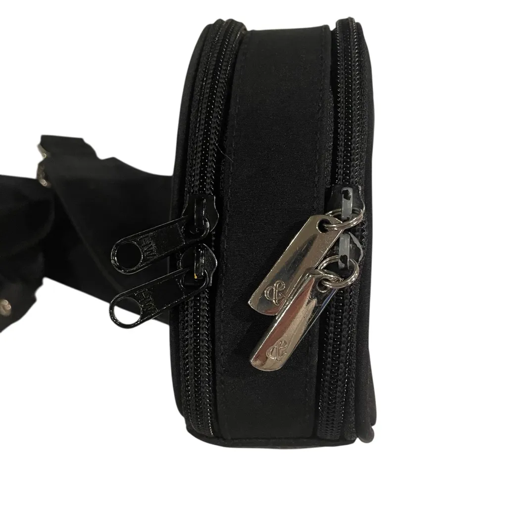 Frankie & Johnnie Black Crossbody Bag Travel Fanny Pack Double Zip Coin Adjust - Image 3