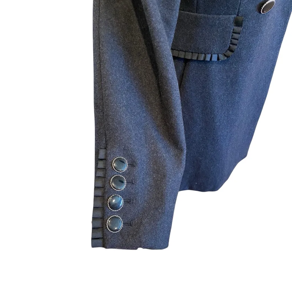 Betsey Johnson Wool Longline Coat In Dark Grey Size 8 - Image 6