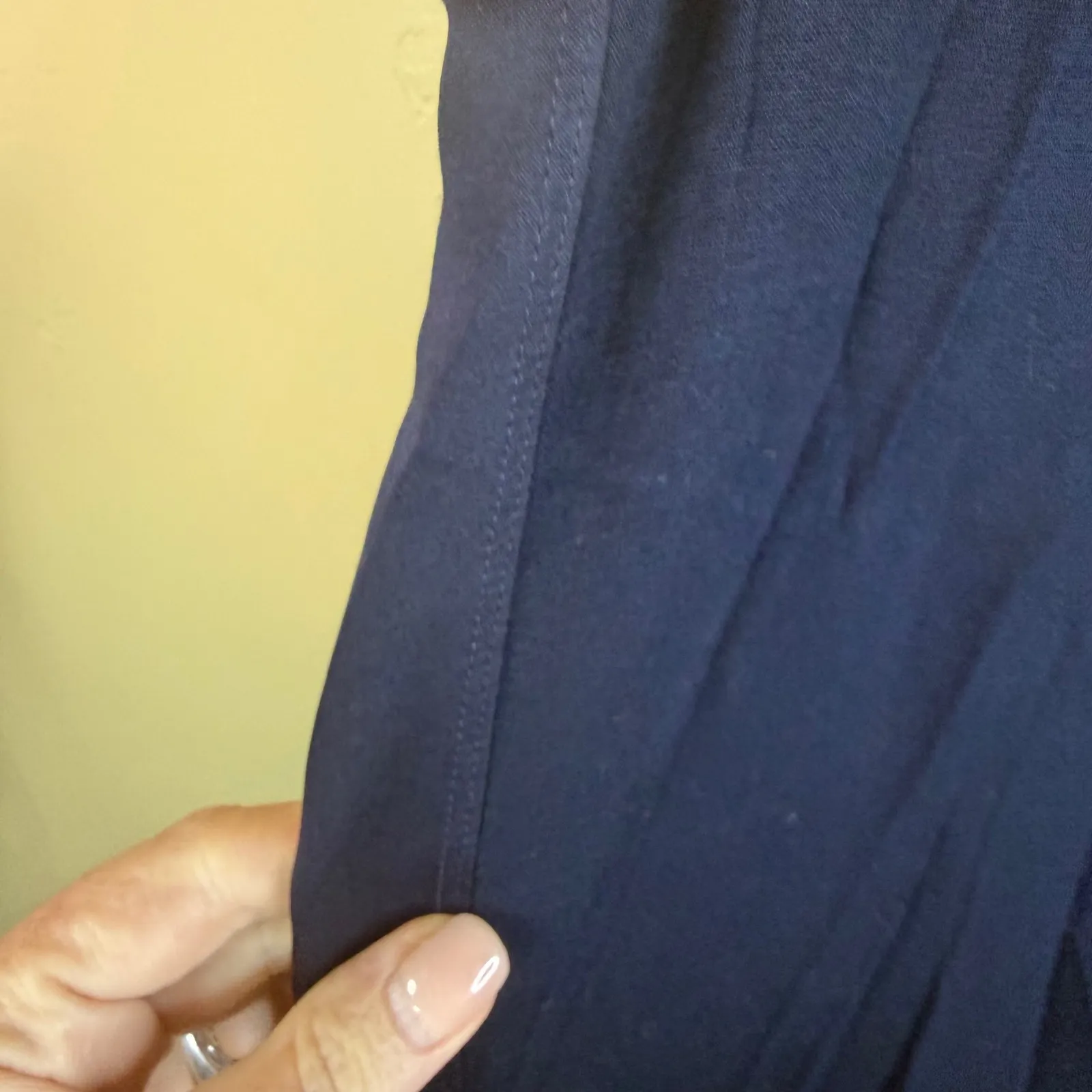 Saturday Sunday Anthropologie Navy Cowl Neck Sleeveless Dress SOFT Career XXS Blue - Image 5