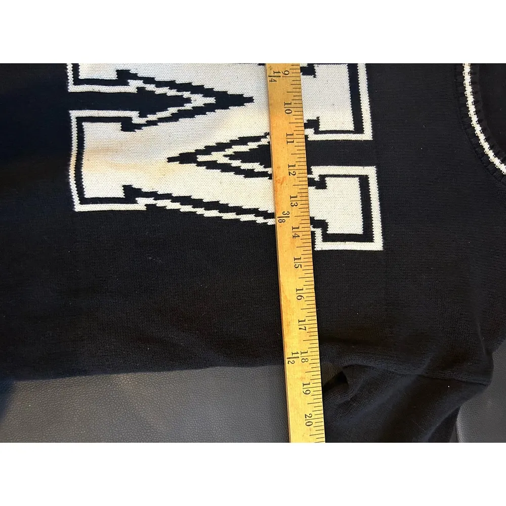 Forever 21 W Academic Crewneck Sweater Size Small Black White Neutral - Image 8