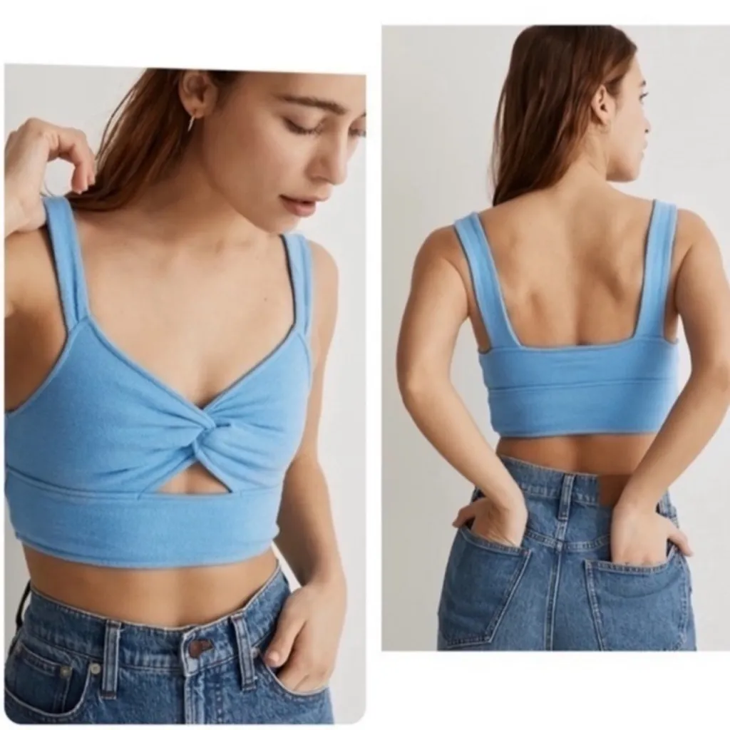 Madewell Cutout Knot Front Crop Tank Top - Image 2