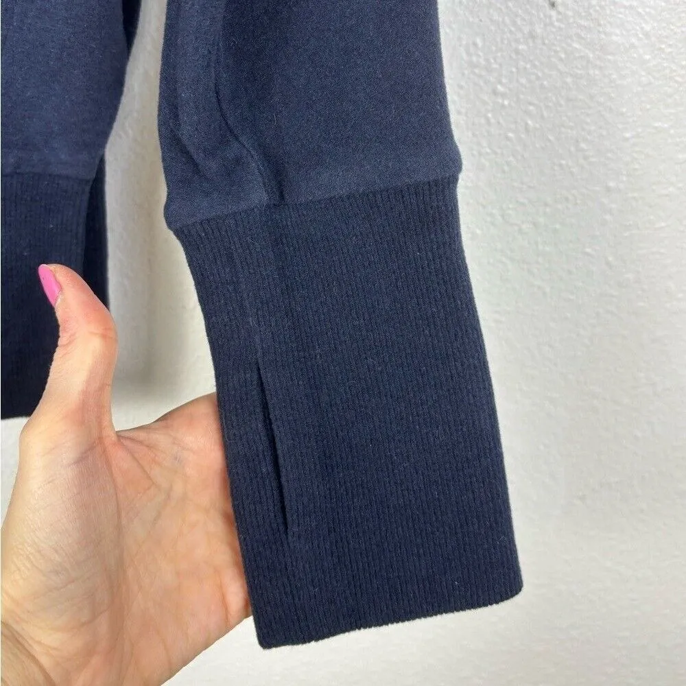 Sweaty Betty Escape the Luxe Navy Blue Hooded Sweatshirt‎ Pullover Hoodie - Image 7