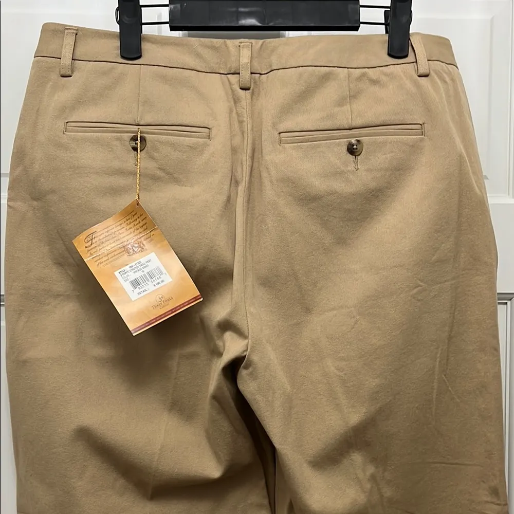 NWT Three Forks Cotton Blend Straight Leg Stretch Twill Khaki Trousers - Image 8