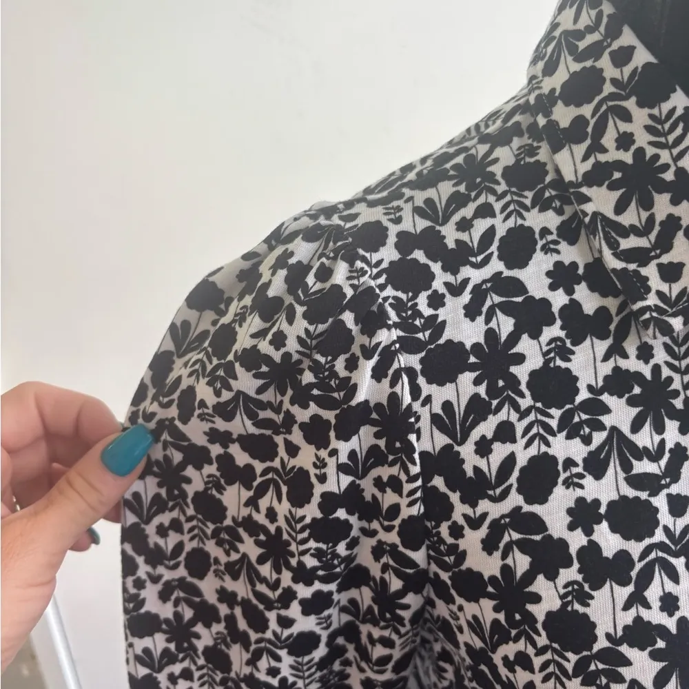 Boden Clara Floral‎ Shirt Dress 6 Workwear Staple Chic Streetwear Preppy Black - Image 4