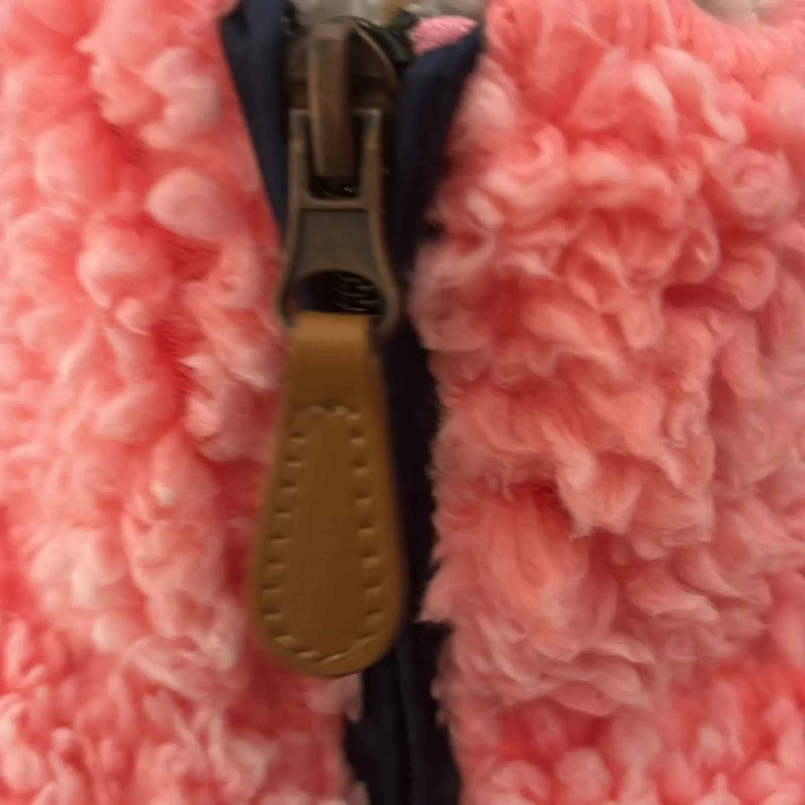 Simply Southern Pink/Gray Faux Fur Sherpa Full Zip Vest M Pockets Winter Casual - Image 8