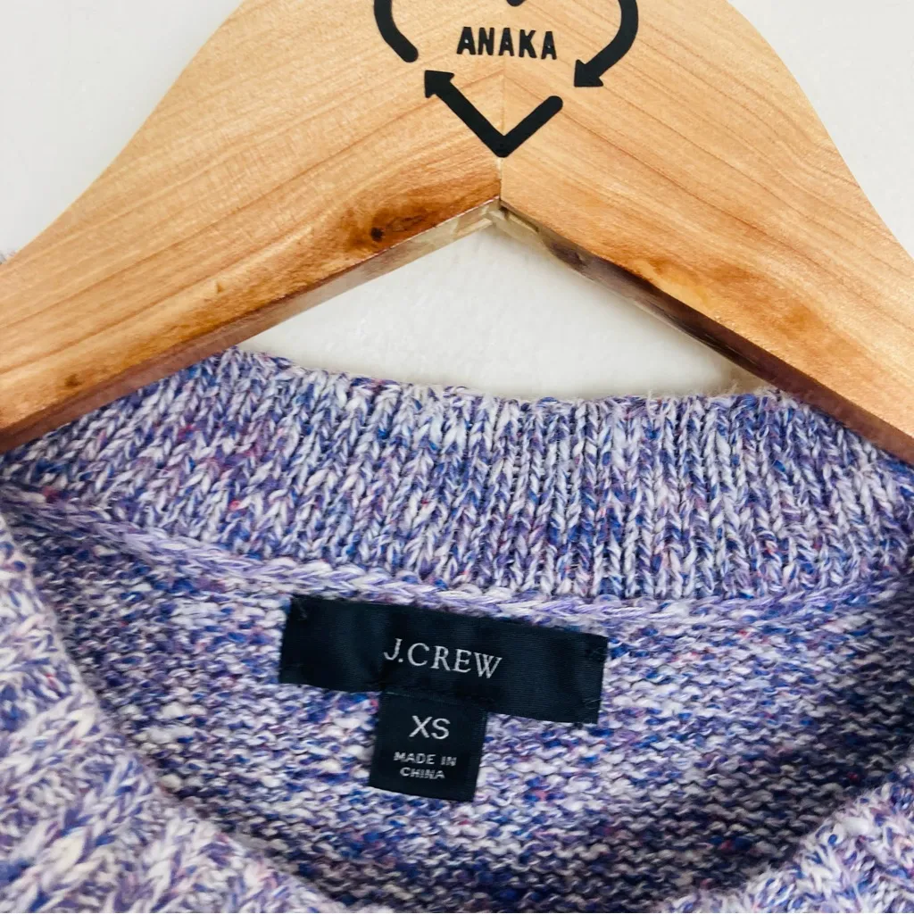 J. Crew light purple lavender cotton linen blend sweater subtle. balloon sleeve - Image 5