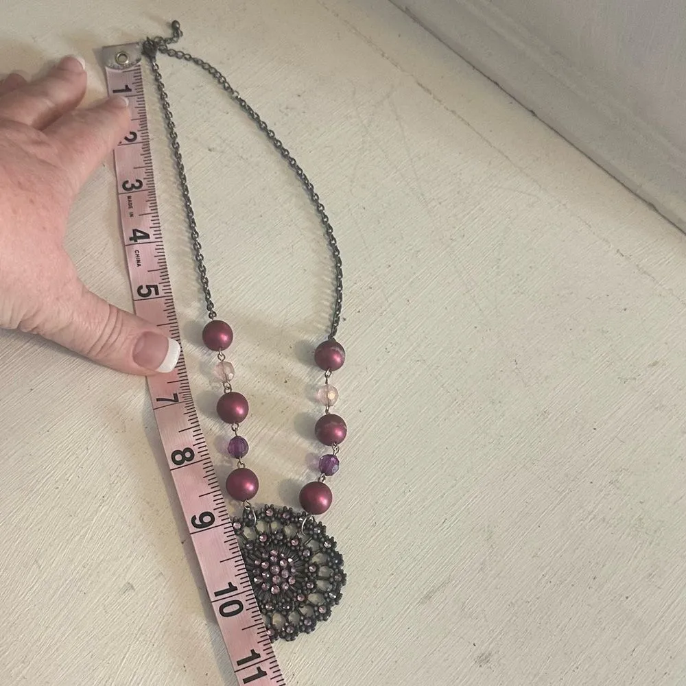 Jewel Pendant Necklace‎ Gray - Image 13